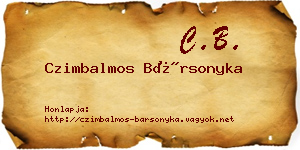 Czimbalmos Bársonyka névjegykártya